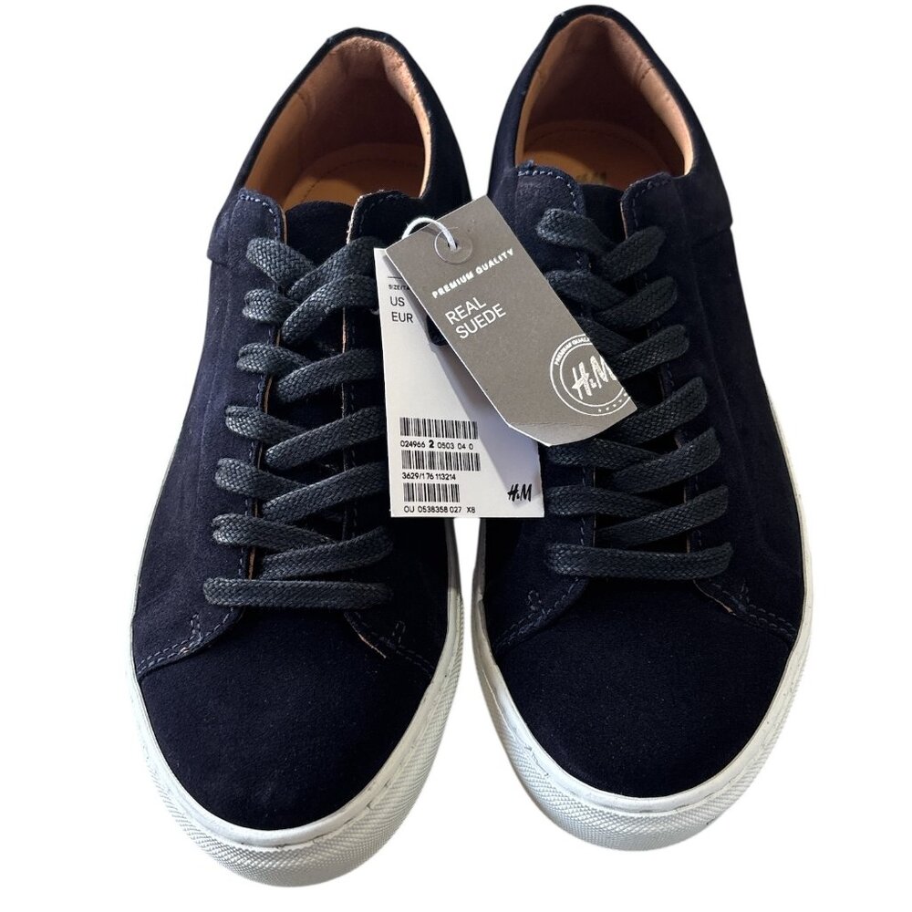 H&M MENS CASUAL BOARD SHOES BLACK SUEDE